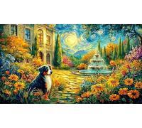 Bernese-Mountain-Dog-in-Garden Puzzle de 1000 Piezas Reciclado Juego Familiar Desafiante para relajación y decoración Mural Regalo 38x52/1000pcs
