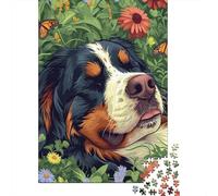 Bernese Mountain Dog Jigsaw Puzzles Puzzles for Adults Kids. 1000 Piece Whimsical Challenge Toy Educational Games Home Decoration for Educational Games Gifts 1000pcs (75x50cm)