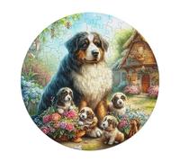 Bernese Mountain Dog Puzzle 120 Piezas con Tapete Animales Formas Animalizadas Perro Lindo Pet Puzzle Niños Toda La Familia Portátil Educativo Interacción Familiar120 PCS