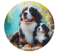 Bernese Mountain Dog Rompecabezas Portátil 195 Piezas Animales Formas Especiales Perro Lindo Pet Puzzle Niños Portátil Tapete Portátil Antiestrés Decoración Hogar 195 PCS