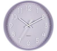 Bernhard Products Purple Wall Clock 10 Inch, Silent Non-Ticking, Quality Quartz 3D Numbers Battery Operated Round Pretty Clock for Kitchen/Office/Kids Bedroom/Baby Nursery Room