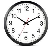 Bernhard Products Reloj de Pared Negro silencioso sin tictac, tamaño XL, 45,7 cm, de Cuarzo, Funciona con Pilas, Redondo, fácil de Leer, para el hogar, Oficina, Aula, Escuela