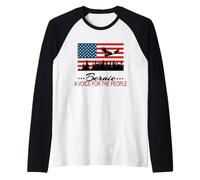 Bernie Sanders - Bandera política de América de Base y águila Camiseta Manga Raglan