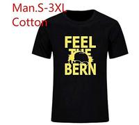 Bernie Sanders For Election Campaign T Shirt Feel The Bern Tops tee Casual Short Sleeve Men's Black M