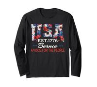 Bernie Sanders Grassroots América Política Floral Estados Unidos Manga Larga