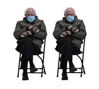 Bernie Sanders Manoplas Sentadas Inauguración Gigante Pegatina - 21 cm x 10 cm fondo transparente para que puedas poner Bernie en cualquier lugar! Pegatina interior - Make Your Own Real Life Funny Meme (2 pegatinas)