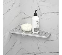 Bernkot Estante de esquina para ducha de acero inoxidable 304, sin taladrar, para baño, champú, soporte organizador, agujero cuadrado trapezoidal, 305 x 155 mm