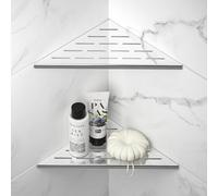 Bernkot - Estantería de ducha esquinera de acero inoxidable 304 para paredes de azulejos, estante empotrado para la renovación del cuarto de baño (pulido, 254 mm)