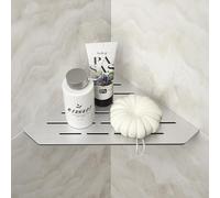 Bernkot Estantería esquinera de ducha de acero inoxidable 304 cepillado, 254 mm, estantería de esquina empotrada, estantería de pared de azulejos, estantería pentagonal para almacenamiento de baño sin