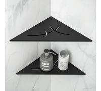 Bernkot Estantería esquinera de ducha negra 304 de acero inoxidable 304, estantería de esquina empotrada, 254 mm, estantería de pared con azulejos, estantería triangular para almacenamiento de baño