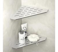 Bernkot Estantes de ducha esquineros de 10 pulgadas, estante de baño empotrado de acero inoxidable 304, organizador de ducha de baño en estantes de esquina de baño de 2 niveles para pared de azulejos