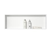 Bernkot Nicho de ducha de acero inoxidable 304, 90 cm × 30 cm × 10 cm, nicho de pared blanco para almacenamiento de baño, no requiere azulejos, ducha empotrada, montaje excesivo