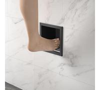 Bernkot Nicho de ducha de acero inoxidable 304, color negro mate, 15 cm x 12 cm, para baño, con montaje superior, no requiere azulejos