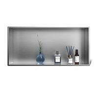 Bernkot Nicho de ducha de acero inoxidable 60 x 30 x 10 cm nicho de pared organizador para baño no necesita azulejos sobre la instalación de montaña, cepillado