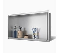 Bernkot Nicho de Ducha de Acero Inoxidable de 24 x 12 Pulgadas, Cepillado, no Necesita Azulejos, Estante de Ducha Empotrado para Almacenamiento de baño, instalación empotrada