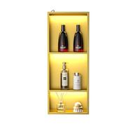Bernkot - Nicho de ducha LED dorado de 30 x 12 pulgadas con estante de acero inoxidable 304 con luz estantes de 3 niveles, no necesita azulejos, ducha de nicho para almacenamiento de baño, instalación