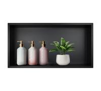 Bernkot Nicho de pared de acero inoxidable 304, 60 cm × 30 cm × 10 cm, nicho de ducha negro para almacenamiento de baño, no requiere azulejos, ducha empotrada, montaje excesivo