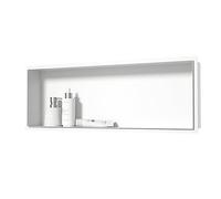 Bernkot Nicho de pared de acero inoxidable, 90 x 30 x 10 cm, sin bordes, no necesita azulejos, color blanco