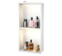 Bernkot Nicho de pared de acero inoxidable con LED, empotrado, estante de ducha de dos capas, nicho de pared para baño, nicho de ducha, nicho de ducha, 60 cm x 30 cm, no requiere azulejos, color