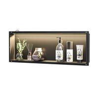 Bernkot Nicho de pared de acero inoxidable, nicho impermeable con luz LED, nicho de ducha integrado 90 x 30 x 10 cm, nicho de ducha individual, almacenamiento integrado en el cuarto de ducha, negro