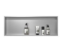Bernkot Nicho de pared para ducha de acero inoxidable, 90 x 30 x 10 cm, nicho de pared, nicho de ducha, empotrable, color plateado