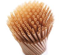 BERNOI 200 pajitas de caña de azúcar, biodegradables, ecológicas, de 20 cm de longitud, para fiestas en casa, restaurante, playa