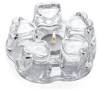 BERNOI Calentador de tetera de cristal transparente, con forma de corazón, base de calentador de velas, base de calefacción para calentador de café