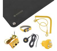 BERNSTEIN ESD Handling Set de 6 piezas plegable ESD Matte 900 x 610 x 1,5 | con pulsera | resistencia disipada 10^6 hasta 10^7 ohmios (parte trasera conductora 10^3 a 10^4 ohmios) | 2 cables conector