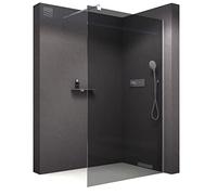 BERNSTEIN mampara de ducha 120 x 200 cm cabina de ducha de vidrio cabina de ducha Nano ESG mampara de ducha de vidrio real EX101 vidrio gris