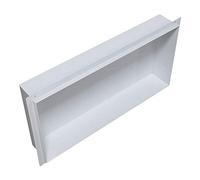 Bernstein Nicho de Pared de Acero Inoxidable BS603010 sin Borde - 60 x 30 x 10 cm - Estante de Ducha para Utensilios de baño - instalación Flexible - nicho de Ducha alicatable en Color Blanco