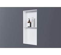 Bernstein Nicho de Pared de Acero Inoxidable NT306010X sin Borde con Compartimento de Almacenamiento - 30 x 60 x 10 cm (Ancho x Alto x Fondo) - Color a Elegir,Blanco