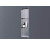 Bernstein nicho de Pared de Acero Inoxidable NT309010X 30 x 90 x 10 cm sin Borde con Compartimento Estante de Ducha para Utensilios de baño nicho de Ducha alicatable en Acero Inoxidable Cepillado