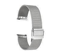 BERNY Correa de Malla de Acero Inoxidable para Reloj para Hombre y Mujer con Cierre Rápido y Ajustable Brazalete Delgado de Metal con Hebilla de Seguridad Adecuado para 18 mm 20 mm 22 mm Plata/Negro