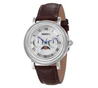 BERNY Reloj de Cuarzo Reloj de Pulsera de Los Hombres Fase Lunar Relojes Analógicos Relojes Casuales 3ATM Impermeable Correa de Cuero Genuino