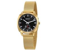 BERNY Reloj de Oro para Mujeres Relojes Femeninos Clásicos de Ferrocarril Relojes Analógicos de Cuarzo Reloj Minimalista Vintage para Mujeres Regalo de Cumpleaños de Lujo