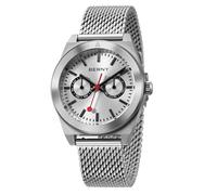 BERNY Reloj Hombres Vintage Relojes de Ferrocarril Analógico de Cuarzo con Correa de Malla Fecha-Día y Subesferas