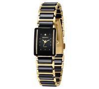 BERNY Reloj Retangular para Mujer Movimiento de Cuarzo Miyota Ladies Wirstwatch con Pulsera de Cerámica de Moda Impermeable Regalo de San Valentín para Mujer
