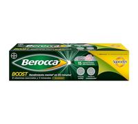Berocca Boost con Cafeína y Guaraná, 15 Comprimidos Efervescentes | Vitaminas y minerales para el rendimiento mental, con cafeína y guaraná. Actua en 30 minutos