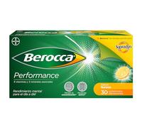Berocca Performance Complejo de Vitaminas y Minerales Sin Cafeína, Contribuye al Rendimiento Mental y Físico, Sabor Naranja, 30 Comprimidos Efervescentes