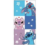 BERONAGE Lilo & Stitch Angel and Stitch - Toalla de playa (70 x 140 cm, 100% algodón, suave, absorbente, no destiñe, regalo de Disney)