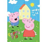 BERONAGE Manta grande de Peppa Pig con diseño de Peppa Pig de 150 x 200 cm, de forro polar supersuave, manta para sofá, diseño de George Grampy Rabbit Mamá Papá, Sunny, dibujos animados, Piggie