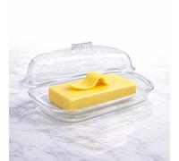 Berossi Mantequera de plástico con tapa, 250 g, para puerta de frigorífico, pequeña, estrecha, apta para lavavajillas, apto para alimentos, para camping, barco, caravana, frigorífico, picnic, exterior