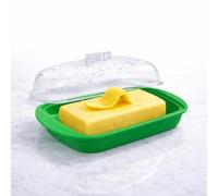 Berossi Mantequera de plástico con tapa, 250 g, para puerta de frigorífico, pequeña, estrecha, apta para lavavajillas, apto para alimentos, para camping, barco, caravana, frigorífico, picnic, exterior