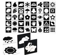 BEROZA 20 Piezas Tarjetas Negras y Blancas para Bebés, Juguetes Bebes 0-3-6 Meses Regalos para Recién Nacidos Tarjetas Flash Tarjetas Flashcards Tarjeta Visual de Alto Contraste