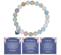 BEROZA 2025 new Heart shaped bracelet Natural Stone Bracelet as Christmas Gifts for Women, Inspirational Encouragement Gifts for Women,Bracelets as Birthday Gifts for Women with Message Card (D)