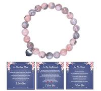 BEROZA 2025 new Heart shaped bracelet Natural Stone Bracelet as Christmas Gifts for Women, Inspirational Encouragement Gifts for Women,Bracelets as Birthday Gifts for Women with Message Card (A)