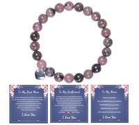 BEROZA 2025 new Heart shaped bracelet Natural Stone Bracelet as Christmas Gifts for Women, Inspirational Encouragement Gifts for Women,Bracelets as Birthday Gifts for Women with Message Card (C)
