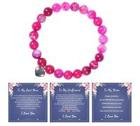 BEROZA 2025 new Heart shaped bracelet Natural Stone Bracelet as Christmas Gifts for Women, Inspirational Encouragement Gifts for Women,Bracelets as Birthday Gifts for Women with Message Card (E)