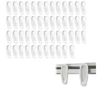 BEROZA Paquete de 50 Ganchos Deslizantes Para Cortina con Cerradura, Ganchos para Riel de Cortina de PláStico Blanco, para Cortina de Ducha, Ventana, Puerta, Etc.