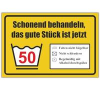BerpaHome Das gute Stück ist Vierzig - 30 x 20 cm 3mm Schild - Partydeko Geburtstagkarte Geschenkidee Geburtstagsdeko - Geschenk Geburtstagsgeschenk 50. Geburtstag 50 Jahre Männer & Frauen 50er er